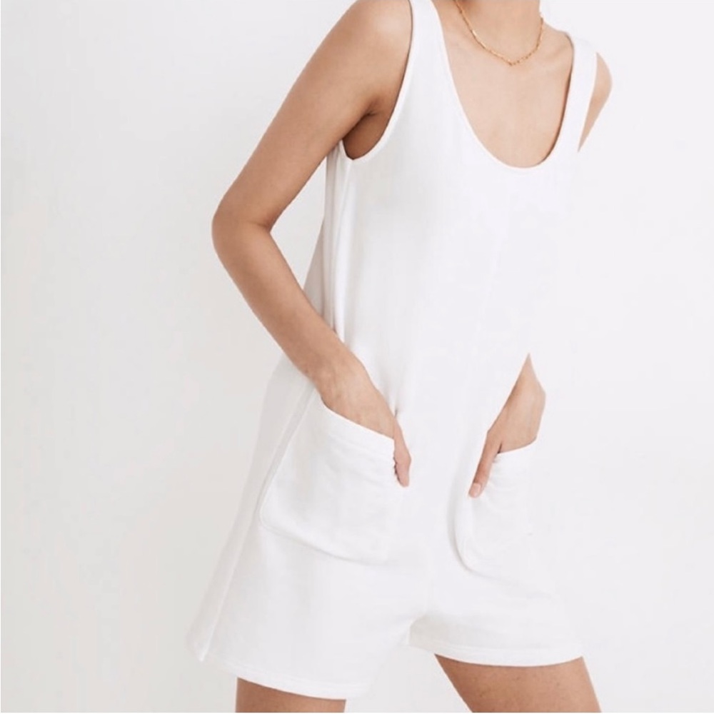New Madewell Superbrushed White Romper - Medium